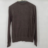 women Margaret O'Leary Textured Cotton Cardigan Brown Sweater M