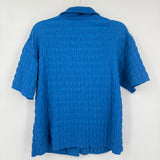 women Eri + Ali - Anthro Textured Button Front Blue Knit Top M