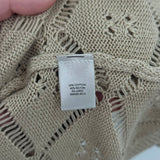 women CJ Banks Crochet Cardigan Tan Sweater 1X
