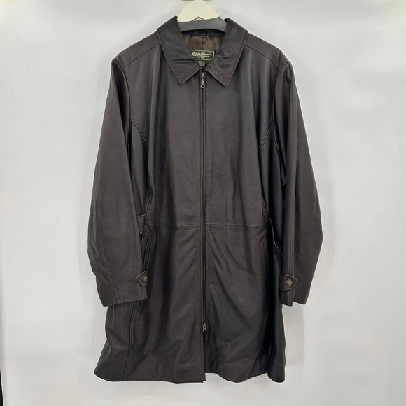 women Eddie Bauer Leather Brown Jacket 3X