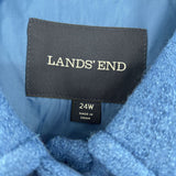 women Lands End Wool Blend Overcoat Blue Coat 24W