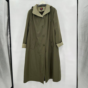women Gallery Water Resistant w/Removable Liner Green Coat 2x