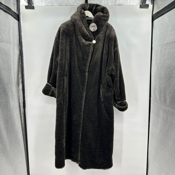 Norm Thompson Faux Fur Brown Coat 3X