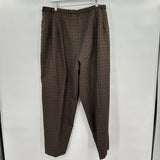 women Pendleton 100% Wool Plaid Brown Pants 22W