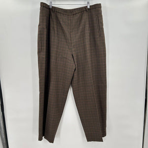 women Pendleton 100% Wool Plaid Brown Pants 22W