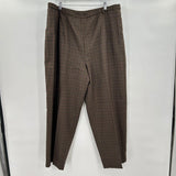 women Pendleton 100% Wool Plaid Brown Pants 22W