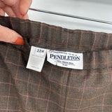 women Pendleton 100% Wool Plaid Brown Pants 22W