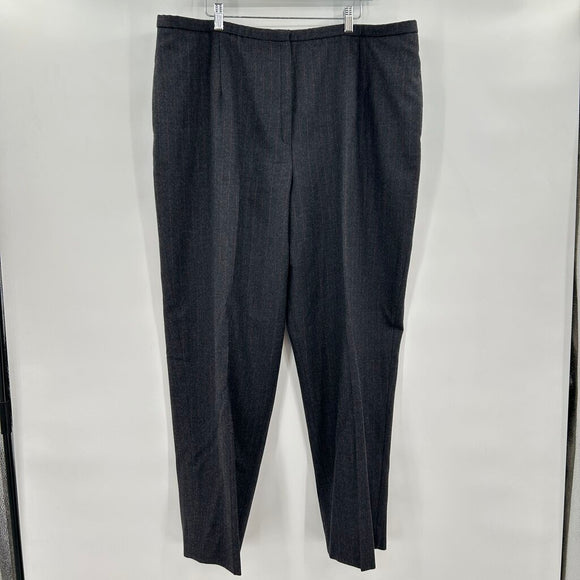 women Pendleton 100% Wool Pinstripe Gray Pants 22W