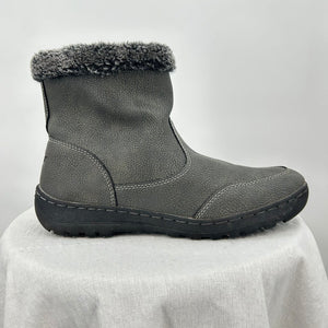 women Khombu Faux Fur Trim Low Addison Boots Gray Shoes 10