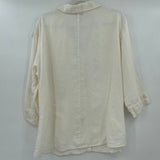 women Bridgewater Studio Linen Button Front White Woven Top 26W