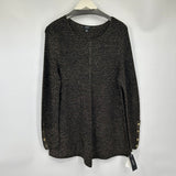 women Alfani NWT Ribbed Metallic Black Gold Sweater M