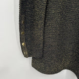 women Alfani NWT Ribbed Metallic Black Gold Sweater M