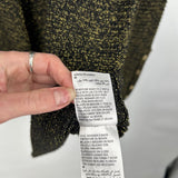 women Alfani NWT Ribbed Metallic Black Gold Sweater M