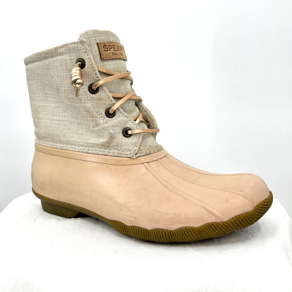 women Sperry Duck Boots Cream Shoes 8.5