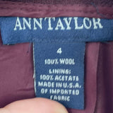 women Ann Taylor Wool Pencil Plum Skirt 4