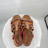 women Bed Stu Fabiola Wooden Sole Leather Sandals MSRP $190 Brown Multi Shoes 7