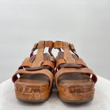 women Bed Stu Fabiola Wooden Sole Leather Sandals MSRP $190 Brown Multi Shoes 7