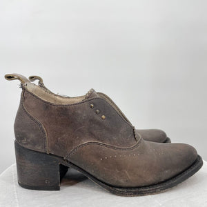 women Free Bird Sadie Leather Dark Brown Shoes 6