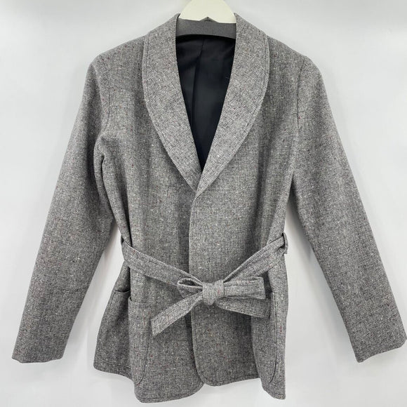 women Pendleton Wool Belted Blazer Gray Coat S