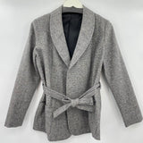 women Pendleton Wool Belted Blazer Gray Coat S