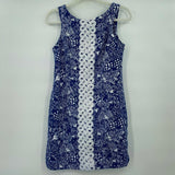 women Lilly Pulitzer Upstream Fish Print Shift Navy White Dress 6