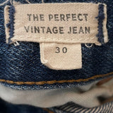 women Madewell High Waisted Raw Hem Blue Shorts 30/10