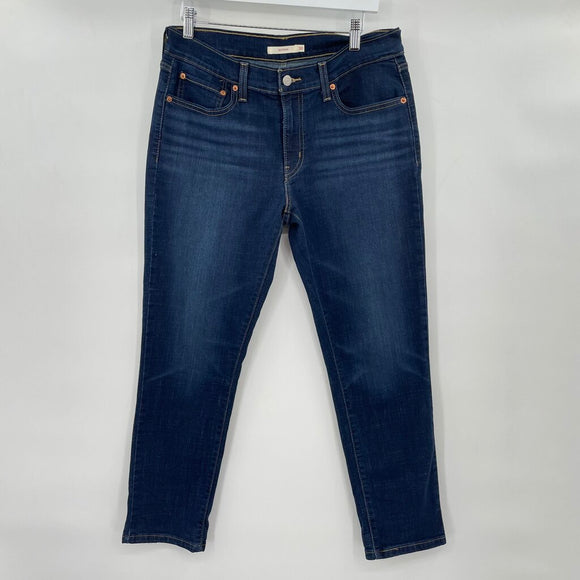 women Levi's Dark Wash Boyfriend Fit Blue Jeans 30/10