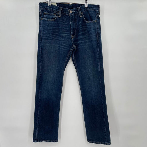 men Hollister Whiskered Dark Wash Blue Jeans 32x30