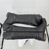women Franco Sarto Leather Equestrian Boot Black Shoes 8.5