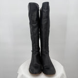 women Franco Sarto Leather Equestrian Boot Black Shoes 8.5
