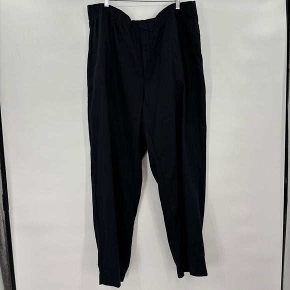 women Gap Linen Wide Leg Black Pants XXL Tall