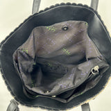 women Nicole Miller Scallop Trim Tote Tan and Black Purse