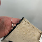 women Nicole Miller Scallop Trim Tote Tan and Black Purse