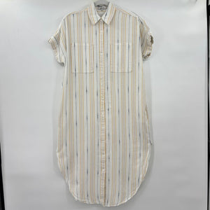 women Madewell Striped Cotton Shirtdress White Dress S