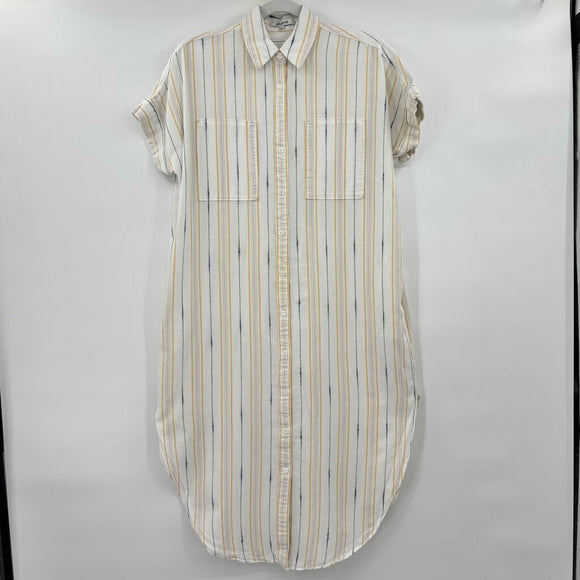 women Madewell Striped Cotton Shirtdress White Dress S