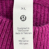 women Lululemon Funnel Neck Cotton Blend Fuchsia/Bright Berry Sweater XL