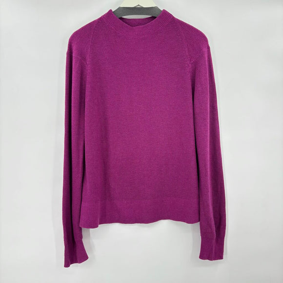 women Lululemon Funnel Neck Cotton Blend Fuchsia/Bright Berry Sweater XL