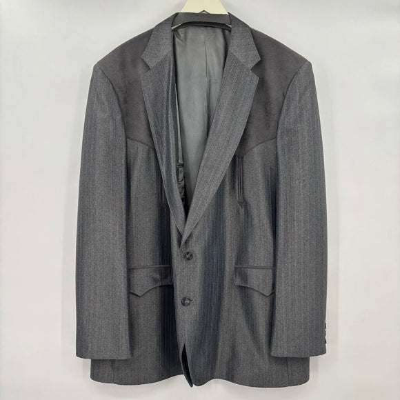 men Circle S Classic Western Design Charcoal Coat 2XL/54