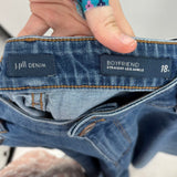 women J. Jill Boyfriend Straight Blue Jeans 18T