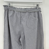 women Saturday Sunday Anthro - Striped Cotton Seersucker Blue & White Pants S