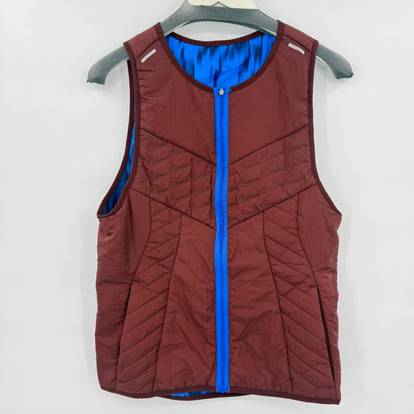 men Nike Aerolayer Wild Run Reversible Vest Maroon/Blue Activewear S