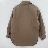 women Ashley Outerwear Quilted Taupe Jacket M