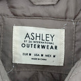 women Ashley Outerwear Quilted Taupe Jacket M