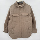 women Ashley Outerwear Quilted Taupe Jacket M