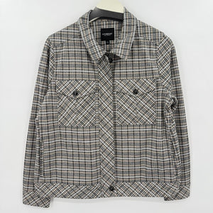 women Liverpool Glen Plaid Shacket Gray Jacket L