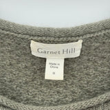 women Garnet Hill Basket Weave Cable Knit Cashmere Sage Green Sweater S