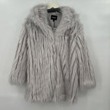 women Express NWT Faux Fur Dove Gray Coat M