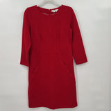 women Boden Textured Solid Pencil Red Dress 6R