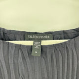 women Eileen Fisher Pleated Silk Sleeveless Navy Blue Woven Top 1X