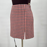 women ASOS Tweed Two Piece Set Orange/Navy Blue Multi Dress 4